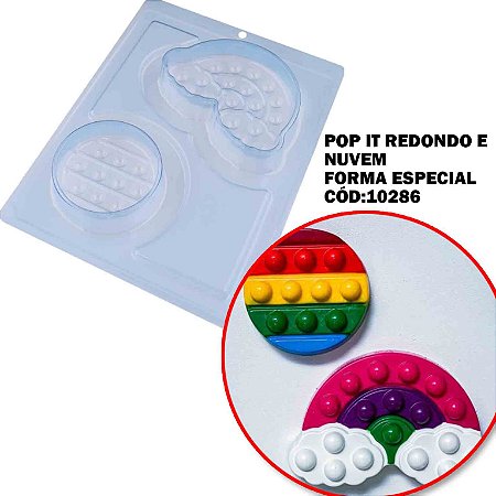 Forma Espec c/ Silicone Pop It Redondo e Nuvem Cód 10286-BWB