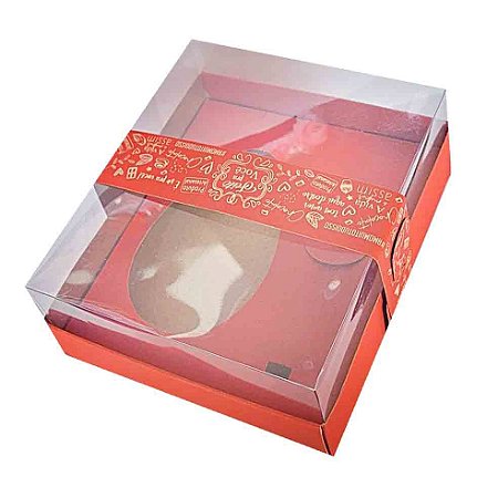 Caixa de Páscoa p/ Ovo de Colher 250g Vermelha - Kaixote