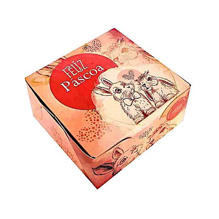 Caixa de Páscoa p/ 4 Doces Coelho Vermelho -JR