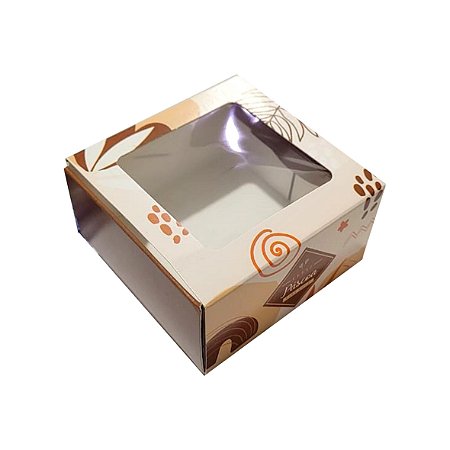 Caixa p/ 4 Doces Bege e Marrom Feliz Páscoa C2965 –Ideia