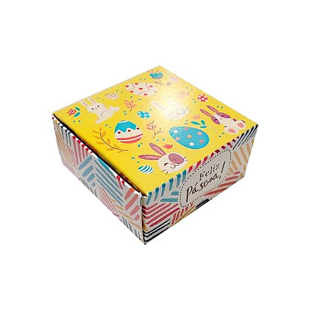 Caixa p/ 4 Doces Desenhos Páscoa C3400 –Ideia