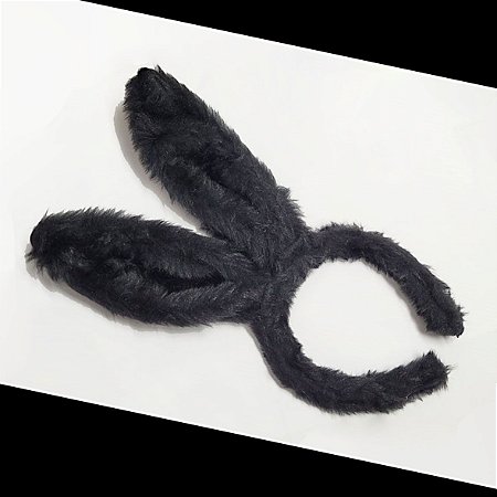 Tiara Orelhas de Pelúcia Preta de Coelho Páscoa - SB Aces