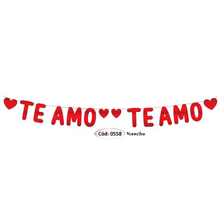 Faixa Decorativa Vermelha "Te Amo" cód.0558 - Ursinho