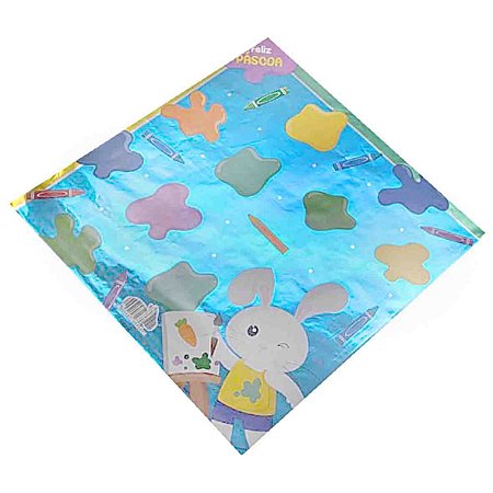 Saco Ovo de Páscoa "Pintura" Azul 100 á 150g c/ 25un- Cromus