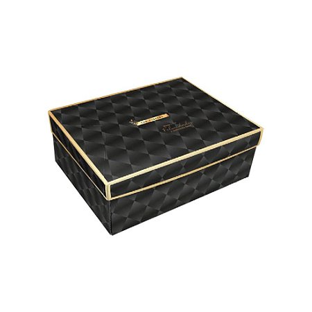 Caixa Retângular Preto Estampada "Com Carinho" Ref PM6 - JR