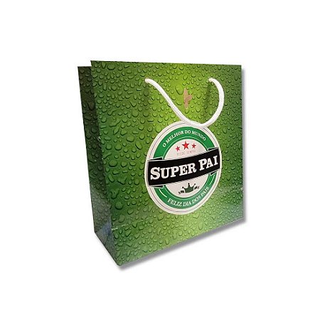 Sacola de Papel Pequena "Super Pai" Ref: PA20 -JR
