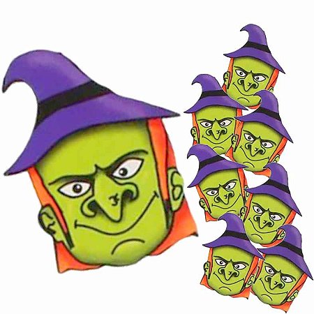 Máscara Óculos Halloween de Bruxa Colorido Para Festa