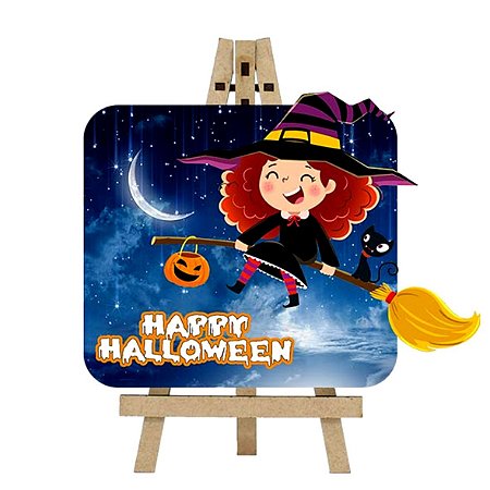 Lousa Decorativa Temática Halloween Bruxa 28 cm - ProduFest