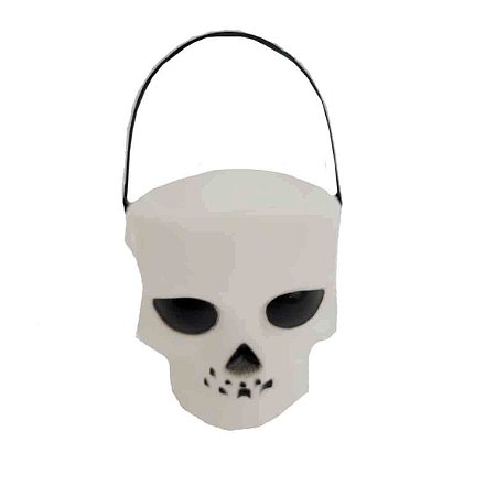 Mini Balde de Halloween Caveira 1 Unidade - Silver