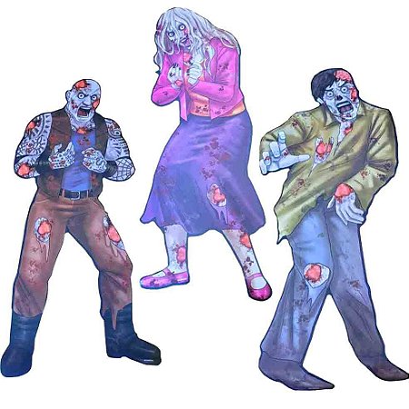 Kit de Painel p/ Halloween Zumbi com 3 peças - Kaixote