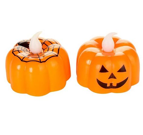 Vela Led Abóbora Halloween Un