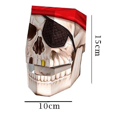 Caixa de Papel p/ Halloween Caveira Pirata c/ 5 un. -Kaixote