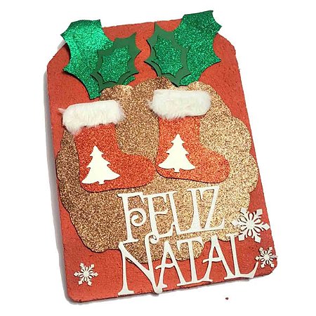 Placa Decorativa Botas c/ Feliz Natal D049 - SB Aces (12)