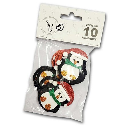 Decoração Aplique Pinguim c/10 Un A112 - SB Aces (12)