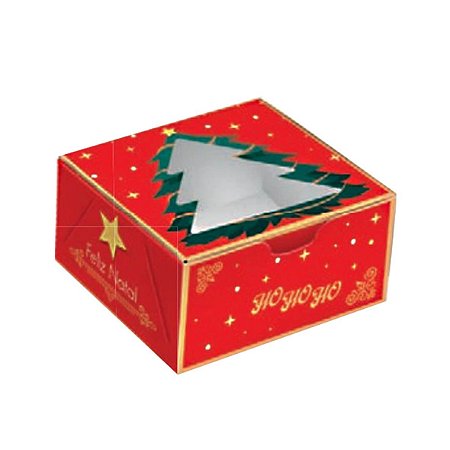Caixa p/ 4 Doces c/ Visor Àrvore Natal NT200 UN - JR