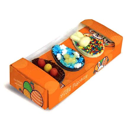 Caixa p/ 3 Ovos 50g Coelho c/ Berço Removível c/ 5 Un PS232 - JR  (3)