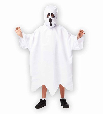 Fantasia Halloween Fantasma Infantil Tam.GG  - Fantasia Super