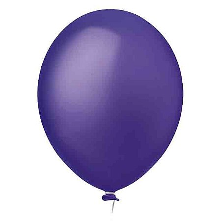 Balão Bexiga Liso Nº9 c/ 50 Un. Cor Violeta - Pic Pic