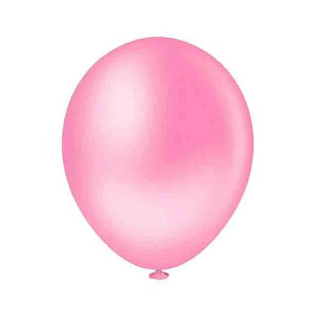 Balão Bexiga Liso Nº9 c/ 50 Un. Cor Rosa Baby - Pic Pic
