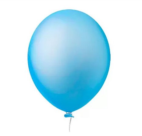 Balão Bexiga Liso Nº9 c/ 50 Un. Cor Azul Claro - Pic Pic