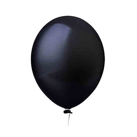 Balão Bexiga Liso Nº 9 c/ 50 Un. Cor Preto - Pic Pic