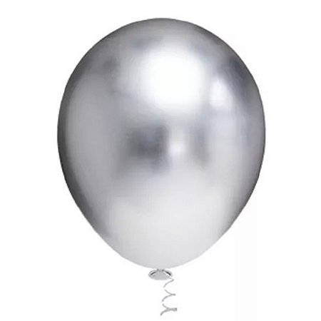 Balão Bexiga Platino Prata Nº5 c/ 25 Un - Pic Pic