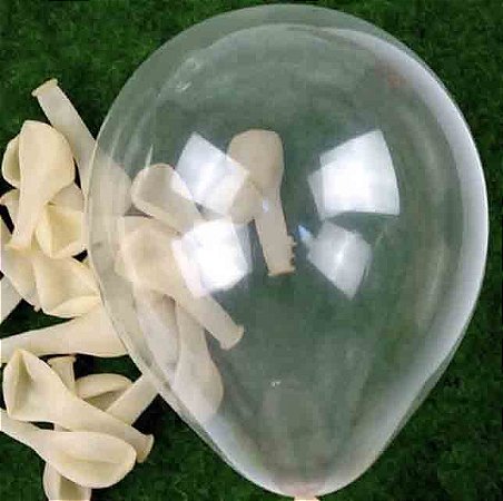 Balão Bexiga Liso Nº9 c/ 50 Un. Cor Clear - Pic Pic