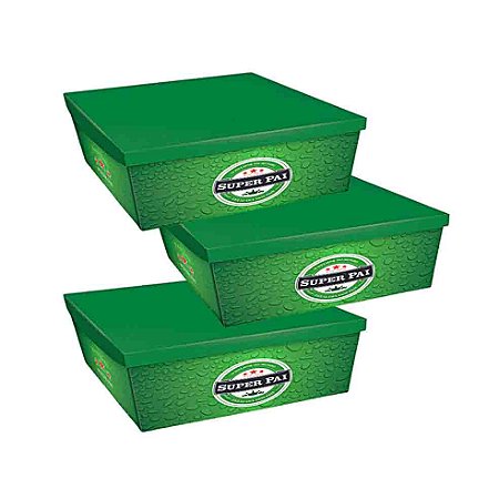 Caixa para Presente "Super Pai" Verde 18cm Ref: PA25 - JR (8)