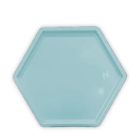 Bandeja Sextavada Acrílico Azul Candy 16x18cm - ProduFest