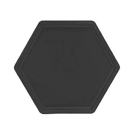 Bandeja Sextavada Acrílico Preto 18x20,5cm - ProduFest