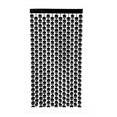 Cortina Decorativa Preto Halloween de Caveira 1x2 Metros  (11)