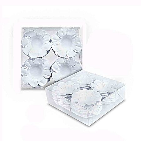 Forminha Mini Margarida Branca p/ Doces c/ 40 un -Plac