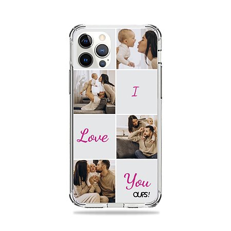 Capinha personalizada com 4 fotos I Love You