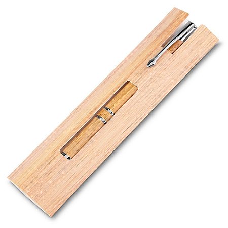 14665 - Caneta Ecológica de Bambu com Estojo