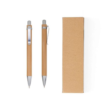 14681 - Kit Ecológico Caneta e Lapiseira Bambu