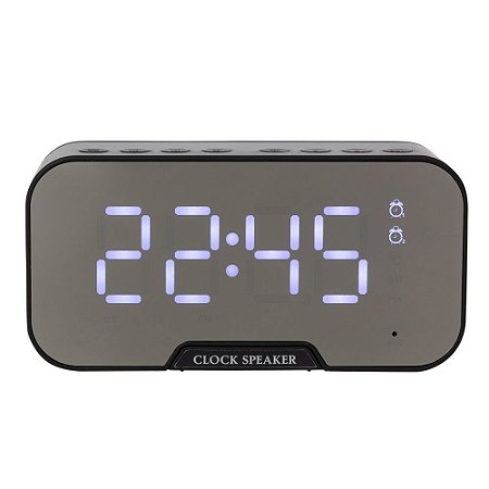 3019 - Caixa de Som Multimídia com Relógio e Suporte para Celular