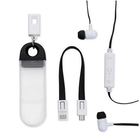 14588 - Fone de Ouvido Bluetooth com Estojo e Cabo