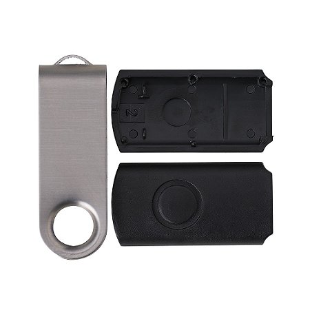 13960ES - Carcaça Pen Drive Giratório Escovado