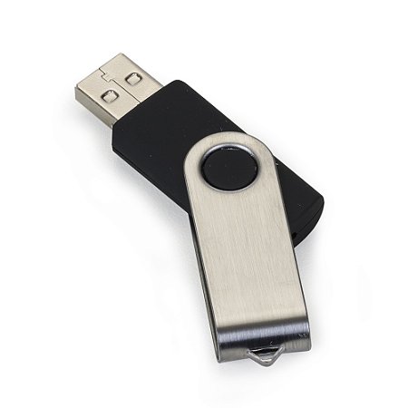 00016-SM - Pen Drive Giratório Metálico 4GB/8GB/16GB/32GB