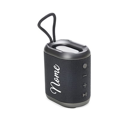 4362 - Caixa de Som Cinza Personalizada com Nome Script