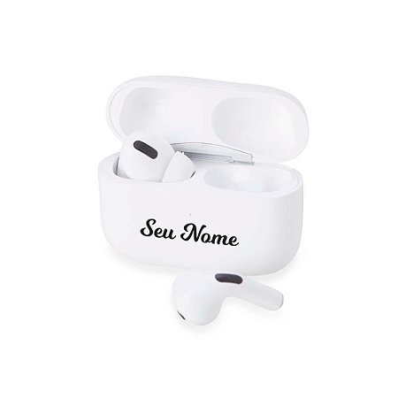 5021 - Fone de Ouvido Bluetooth com Case Carregador Personalizado com Nome