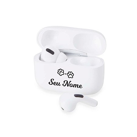 5021 - Fone de Ouvido Bluetooth com Case Carregador Personalizado com Nome  Pet