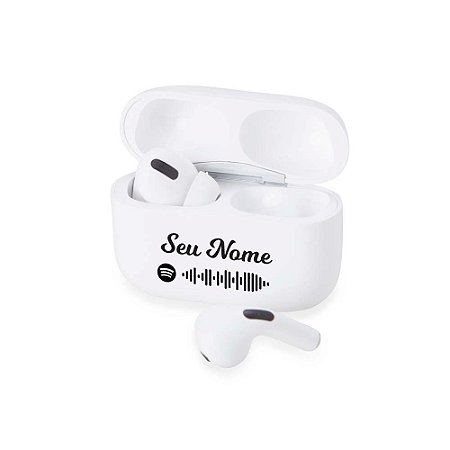 5021 - Fone de Ouvido Bluetooth com Case Carregador Personalizado com Nome sua Música