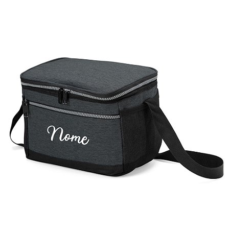 4628 - Bolsa Térmica Cinza 10 Litros Personalizada com Nome