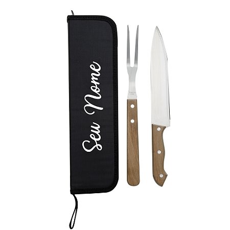 7447 - Kit Churrasco 2 Peças Personalizado com Nome