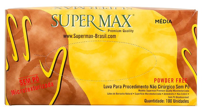 Luvas Supermax - Látex Powder Free tamanho - M