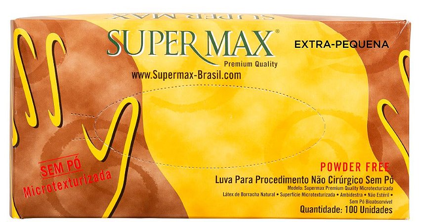 Luvas Supermax - Látex Powder Free tamanho - XP