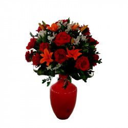 Arranjo natalino com 24 rosas colombianas
