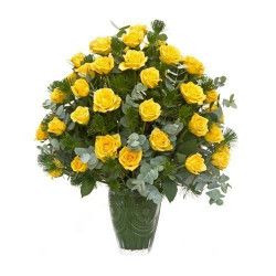 Arranjo com 3 dúzias de rosas amarelas