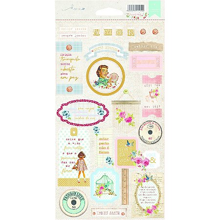 Chipboard Estampado Adesivado - DANY PERES